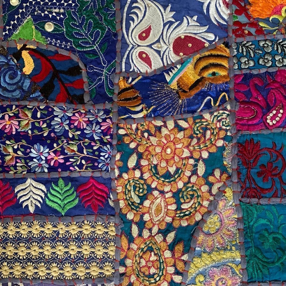 Wall Hanging Tapestry Exquisite Hand Crafted Embroidered India Colorful - Picture 5 of 11